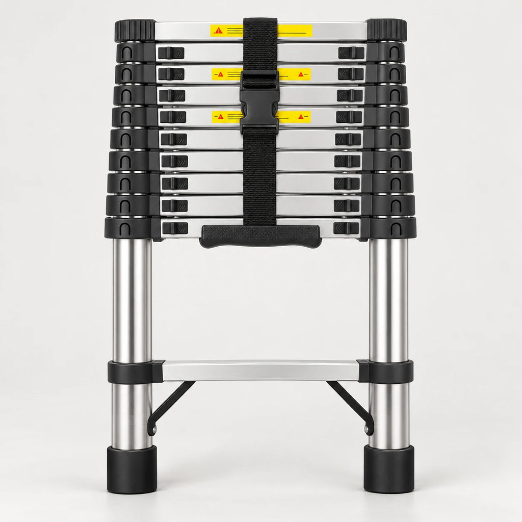 Échelle télescopique acier inox CIMMAX Flex Pro repliée, vue de face